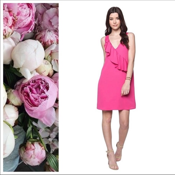 Everly Dresses & Skirts - Everly Fuchsia Pink Ruffle Front Dress Size Small